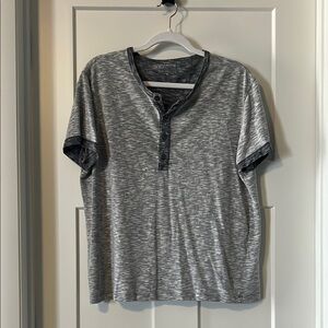 Banana Republic Black and Gray Henley Shirt